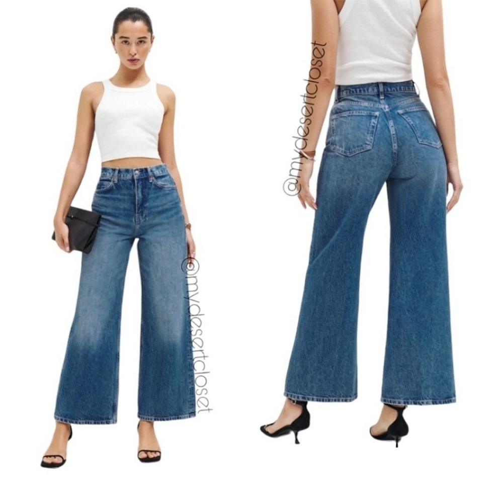 REFORMATION CROPPED LISA WIDE-LEG IN WASH BASIN COASTAL COWGIRL CLASSIC BOHO EUC - Picture 2 of 12